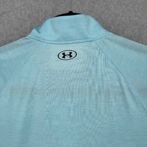 Under Armour Womens Loose Fit 1/4 Zip Pullover Top Size XL Baby Blue Lightweight - Picture 4 of 11